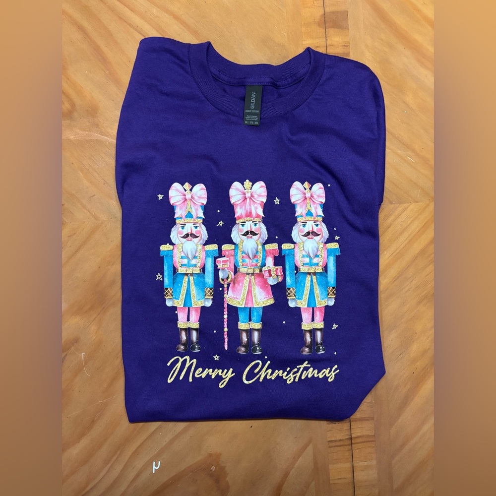 AFTER HOLIDAY New Purple Christmas Nutcracker T-Shirt